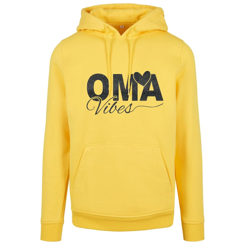 Hoodie - Oma Vibes - Druck Schwarz Glitter - verschiedene Farben zur Auswahl