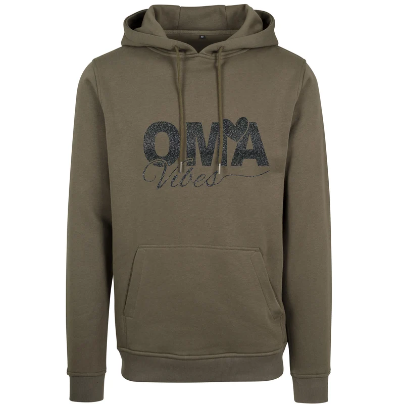 Hoodie - Oma Vibes - Druck Schwarz Glitter - verschiedene Farben zur Auswahl