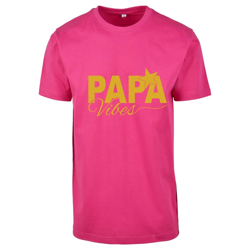 T-Shirt Shirt -Papa Vibes - Druck Gold Matt - verschiedene Farben zur Auswahl