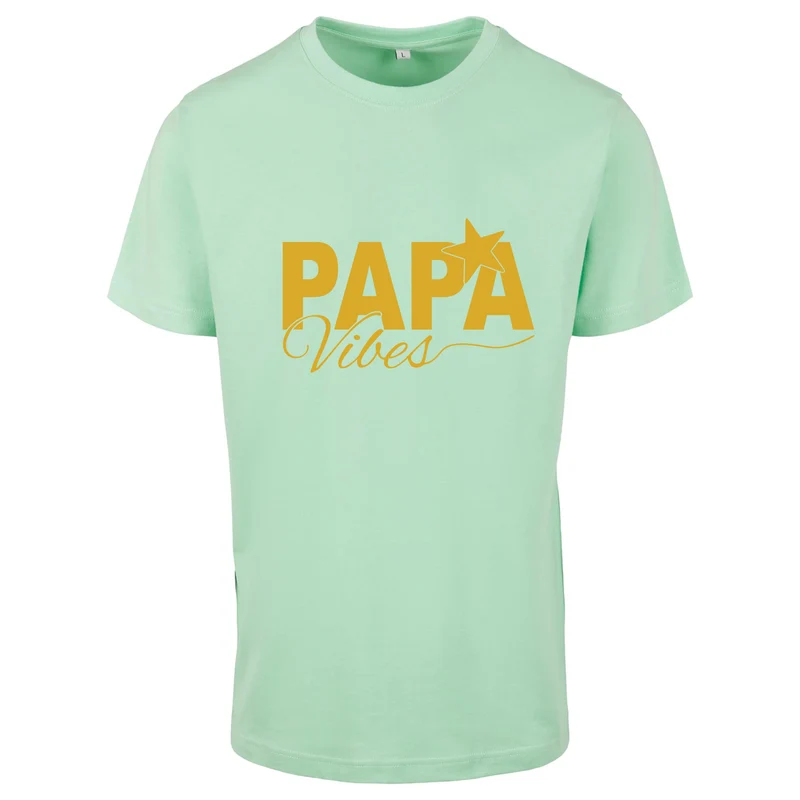 T-Shirt Shirt -Papa Vibes - Druck Gold Matt - verschiedene Farben zur Auswahl