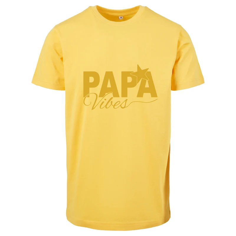 T-Shirt Shirt -Papa Vibes - Druck Gold Matt - verschiedene Farben zur Auswahl