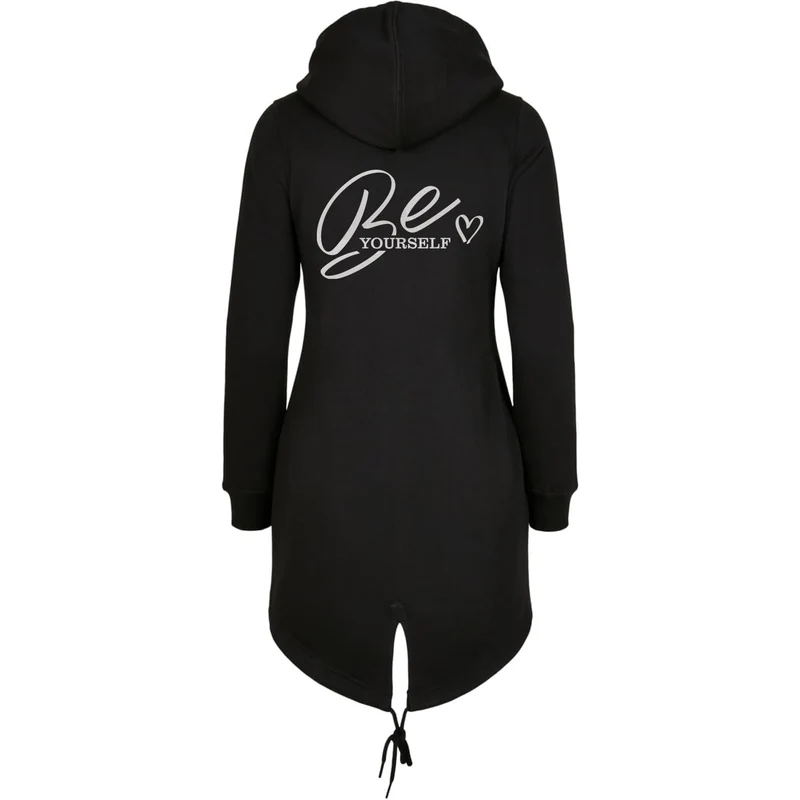 ZIP Parka Schwarz - Be Yourself Weiß Rainbow Glitter Druck