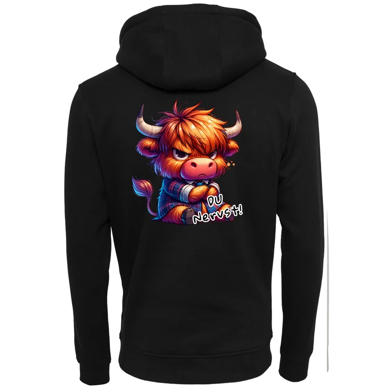 ZIP Hoodie - Kuh Stier Cow Du nervst Druck - verschiedene Farben zur Auswahl