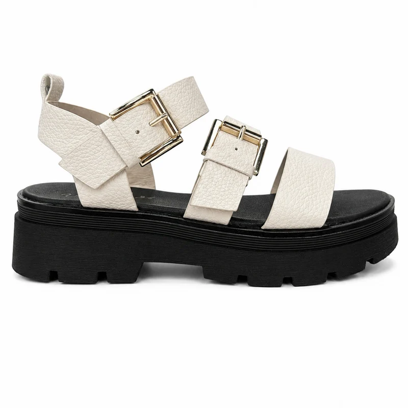 Una Healy Damen-Plateausandalen von Something Fashion | Nude