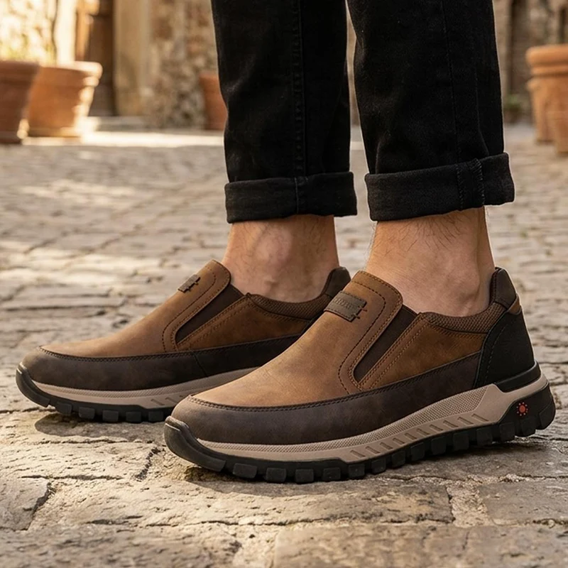 Relife Extra Wide Slip On Trainers - RELIF44004 / 329 851 - Cognac