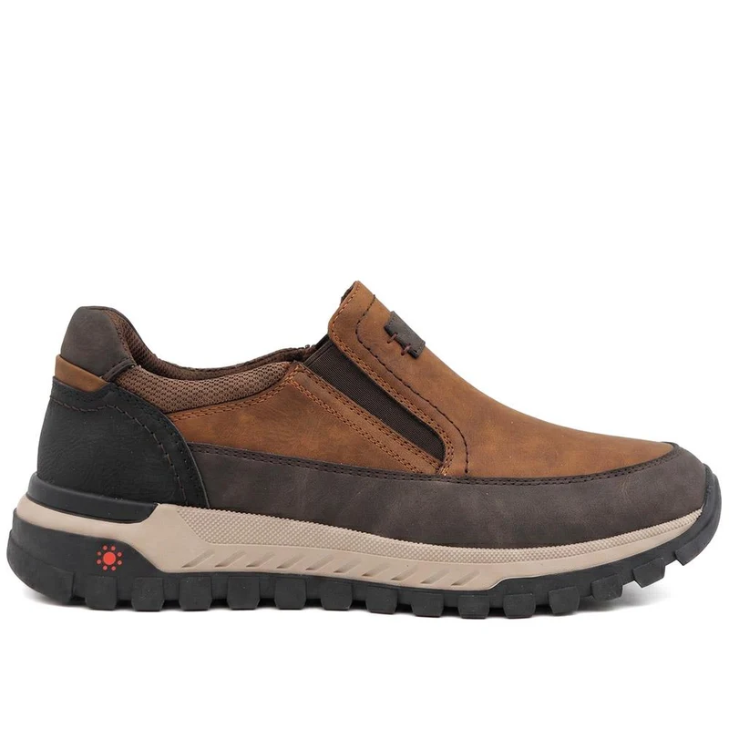 Relife Extra Wide Slip On Trainers - RELIF44004 / 329 851 - Cognac