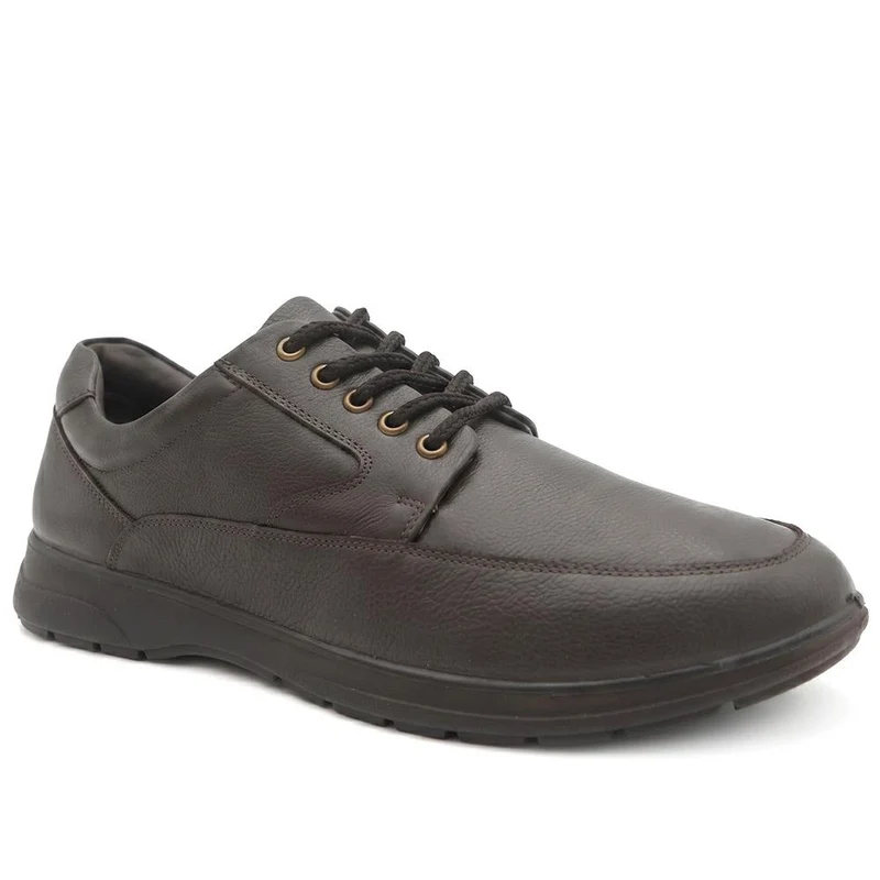 Padders Wide Fit Leather Lace Up Shoes - PADDDIN44005 / 330 057 - Dark Brown