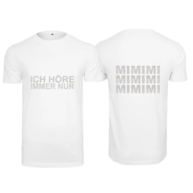 T-Shirt Shirt - MiMiMi - Druck Weiß Rainbow Glitter - verschiedene Farben zur Auswahl