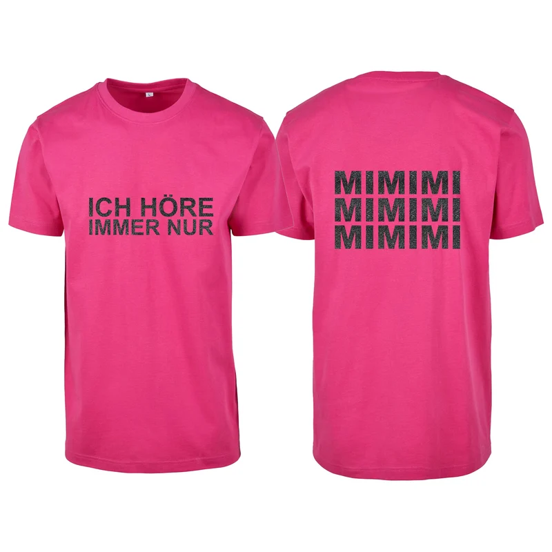 T-Shirt Shirt - MiMiMi - Druck Schwarz Glitter - verschiedene Farben zur Auswahl