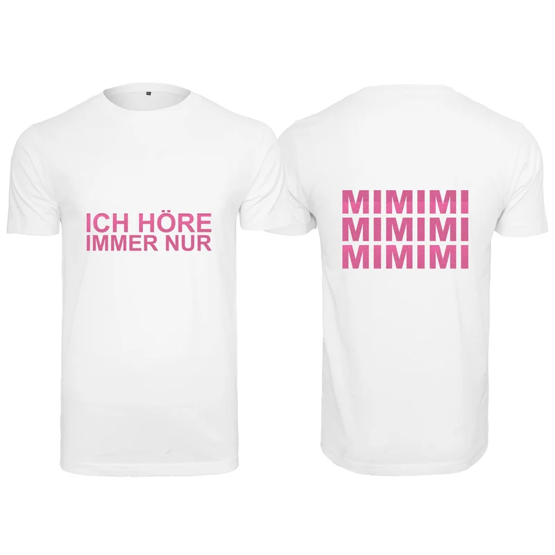 T-Shirt Shirt - MiMiMi - Druck Neon Rosa Glitter - verschiedene Farben zur Auswahl