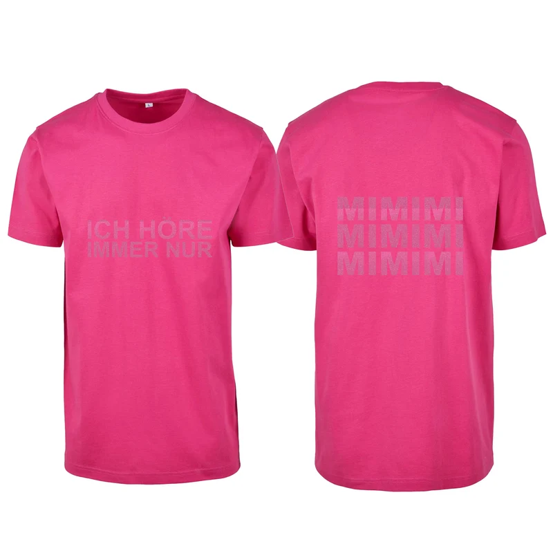 T-Shirt Shirt - MiMiMi - Druck Neon Rosa Glitter - verschiedene Farben zur Auswahl