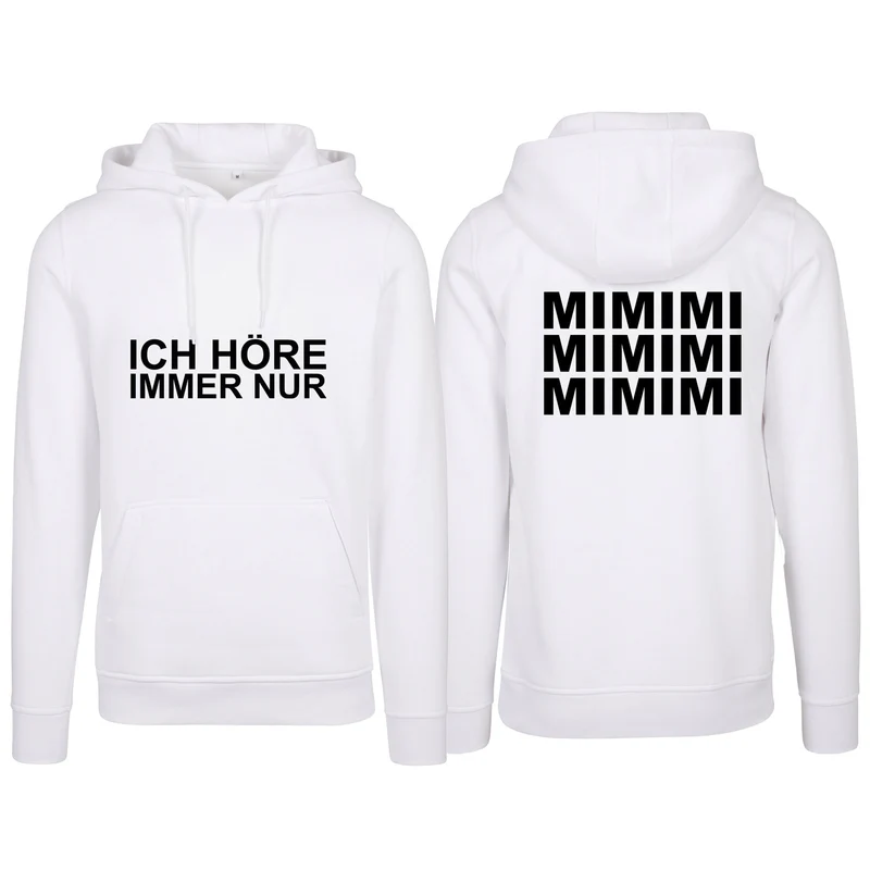Hoodie - MiMiMi - Druck Schwarz Matt - verschiedene Farben zur Auswahl