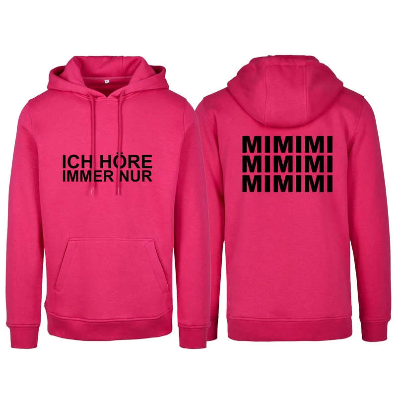 Hoodie - MiMiMi - Druck Schwarz Matt - verschiedene Farben zur Auswahl