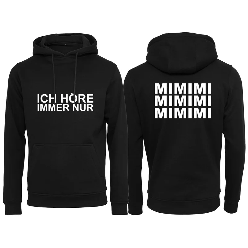 Hoodie - MiMiMi - Druck Weiss Matt - verschiedene Farben zur Auswahl