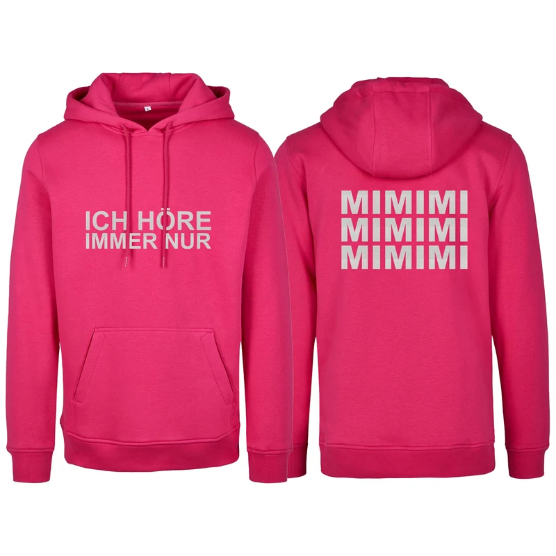 Hoodie - MiMiMi - Druck Weiss Glitter - verschiedene Farben zur Auswahl