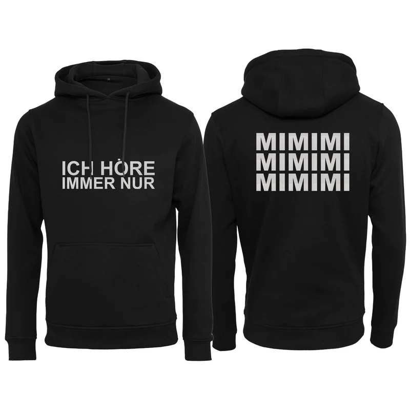 Hoodie - MiMiMi - Druck Weiss Glitter - verschiedene Farben zur Auswahl