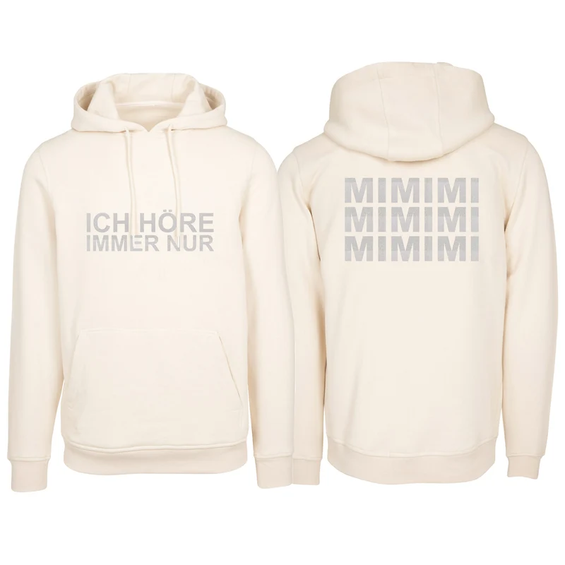 Hoodie - MiMiMi - Druck Weiss Glitter - verschiedene Farben zur Auswahl