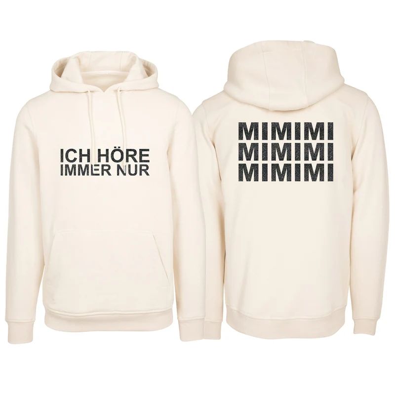 Hoodie - MiMiMi - Druck Schwarz Glitter - verschiedene Farben zur Auswahl