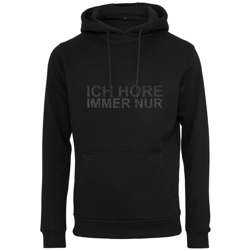 Hoodie - MiMiMi - Druck Schwarz Glitter - verschiedene Farben zur Auswahl