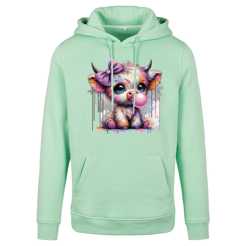 Hoodie - Bubble Kuh Cow Druck - verschiedene Farben zur Auswahl