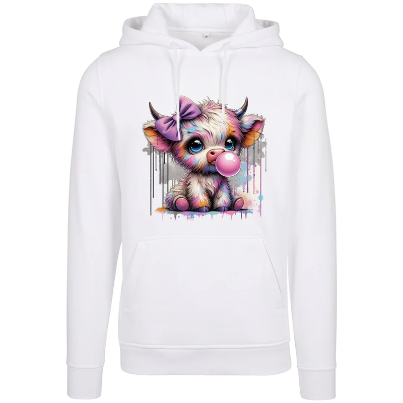 Hoodie - Bubble Kuh Cow Druck - verschiedene Farben zur Auswahl