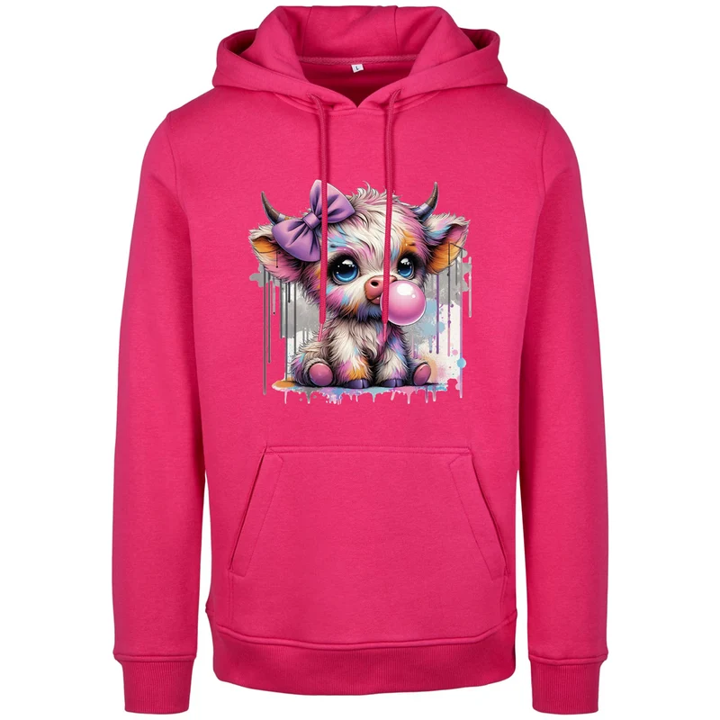 Hoodie - Bubble Kuh Cow Druck - verschiedene Farben zur Auswahl
