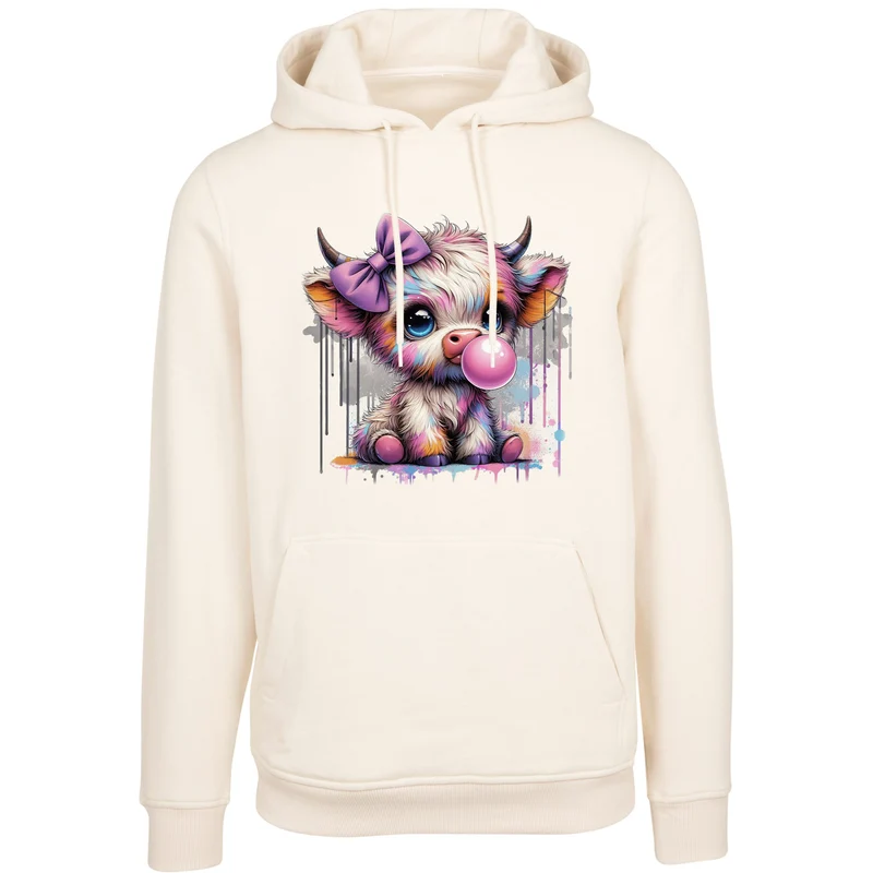 Hoodie - Bubble Kuh Cow Druck - verschiedene Farben zur Auswahl