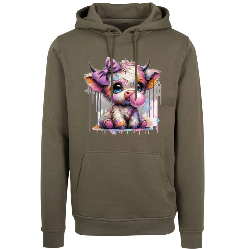 Hoodie - Bubble Kuh Cow Druck - verschiedene Farben zur Auswahl