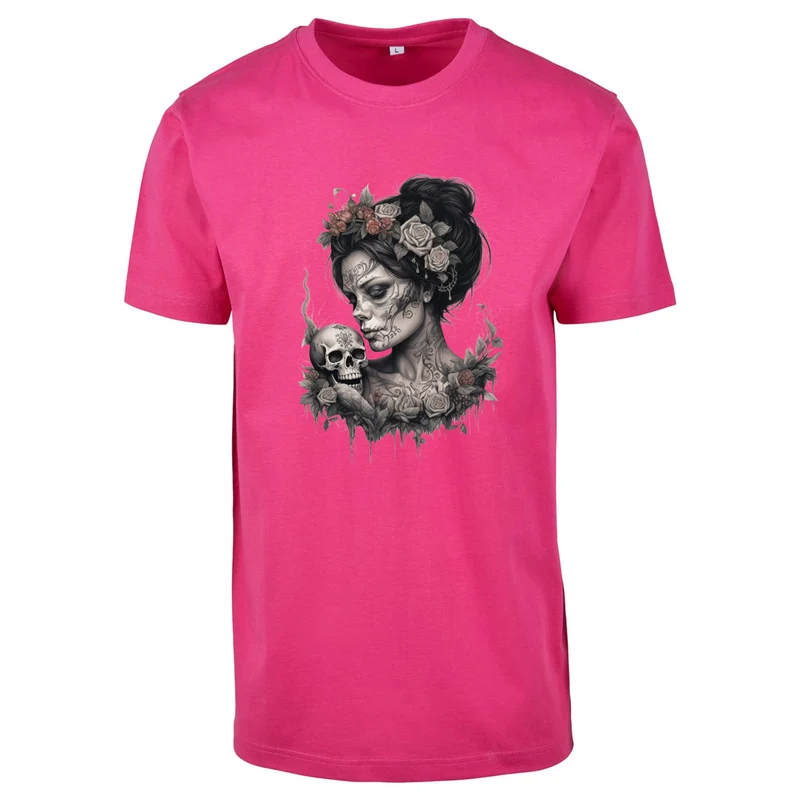T-Shirt Shirt -Skull Woman Druck - verschiedene Farben zur Auswahl