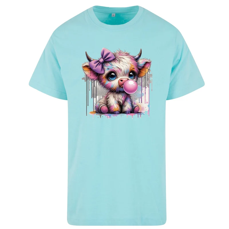T-Shirt Shirt - Bubble Kuh Cow Druck - verschiedene Farben zur Auswahl