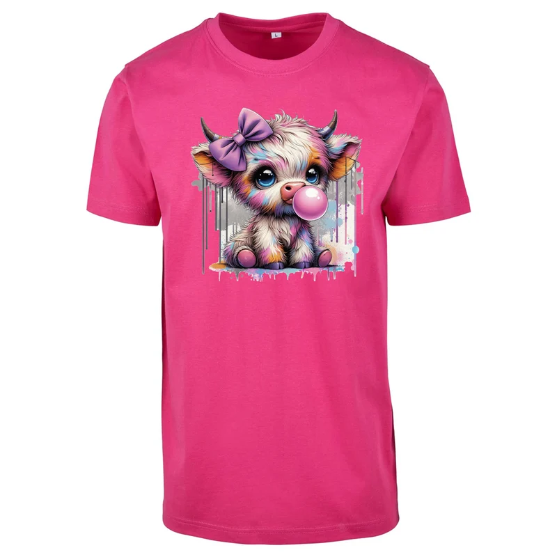 T-Shirt Shirt - Bubble Kuh Cow Druck - verschiedene Farben zur Auswahl