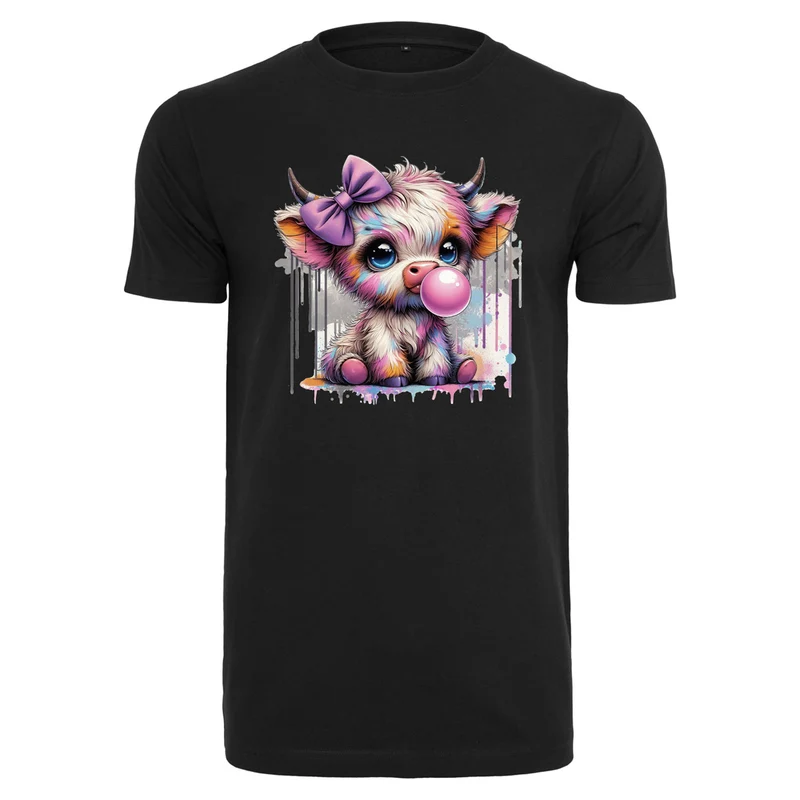 T-Shirt Shirt - Bubble Kuh Cow Druck - verschiedene Farben zur Auswahl