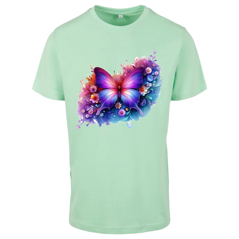T-Shirt Shirt - Butterfly Schmetterling Druck - verschiedene Farben zur Auswahl