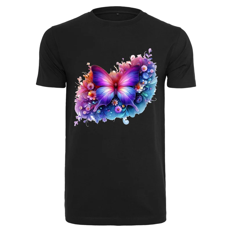 T-Shirt Shirt - Butterfly Schmetterling Druck - verschiedene Farben zur Auswahl