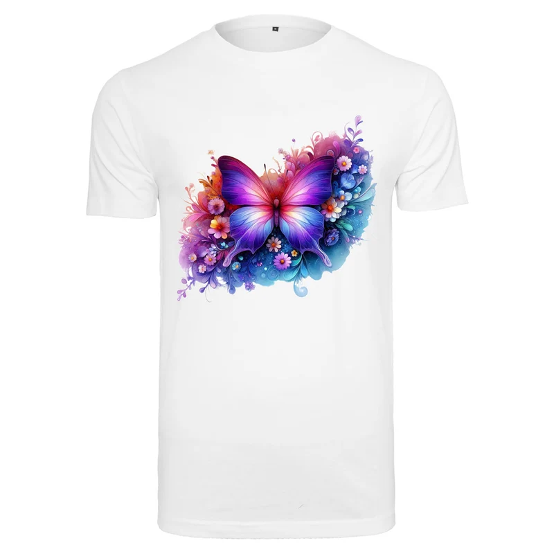 T-Shirt Shirt - Butterfly Schmetterling Druck - verschiedene Farben zur Auswahl