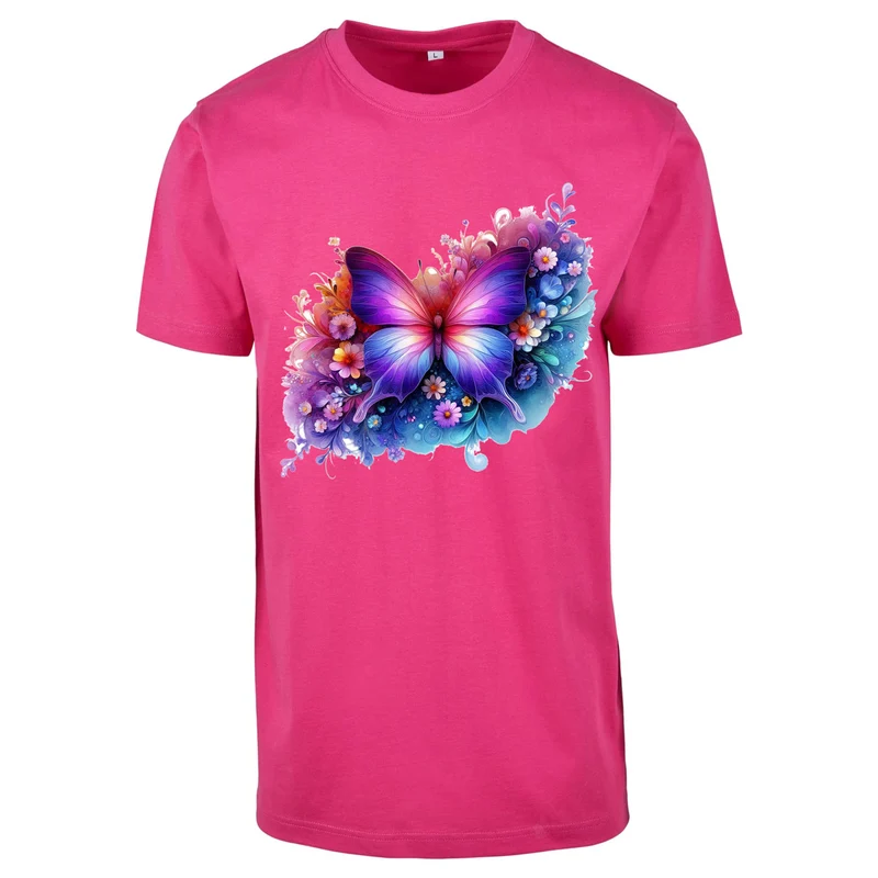 T-Shirt Shirt - Butterfly Schmetterling Druck - verschiedene Farben zur Auswahl