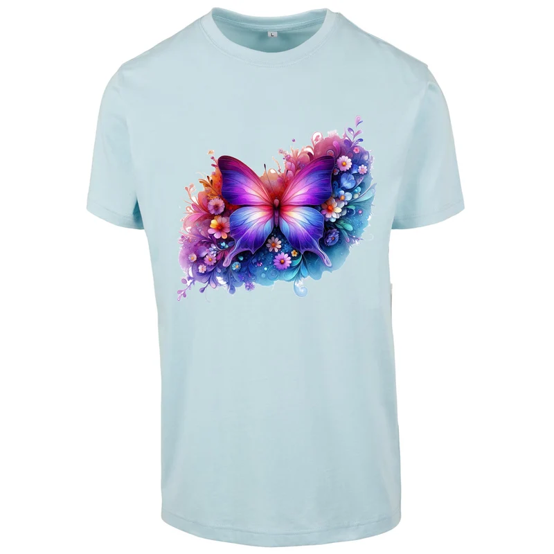 T-Shirt Shirt - Butterfly Schmetterling Druck - verschiedene Farben zur Auswahl