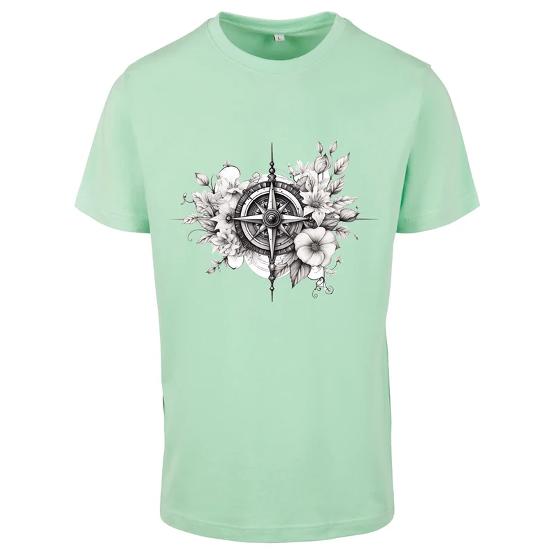 T-Shirt Shirt - Kompass Druck - verschiedene Farben zur Auswahl