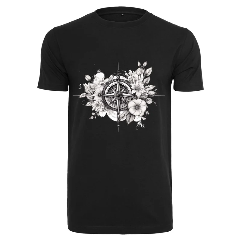 T-Shirt Shirt - Kompass Druck - verschiedene Farben zur Auswahl