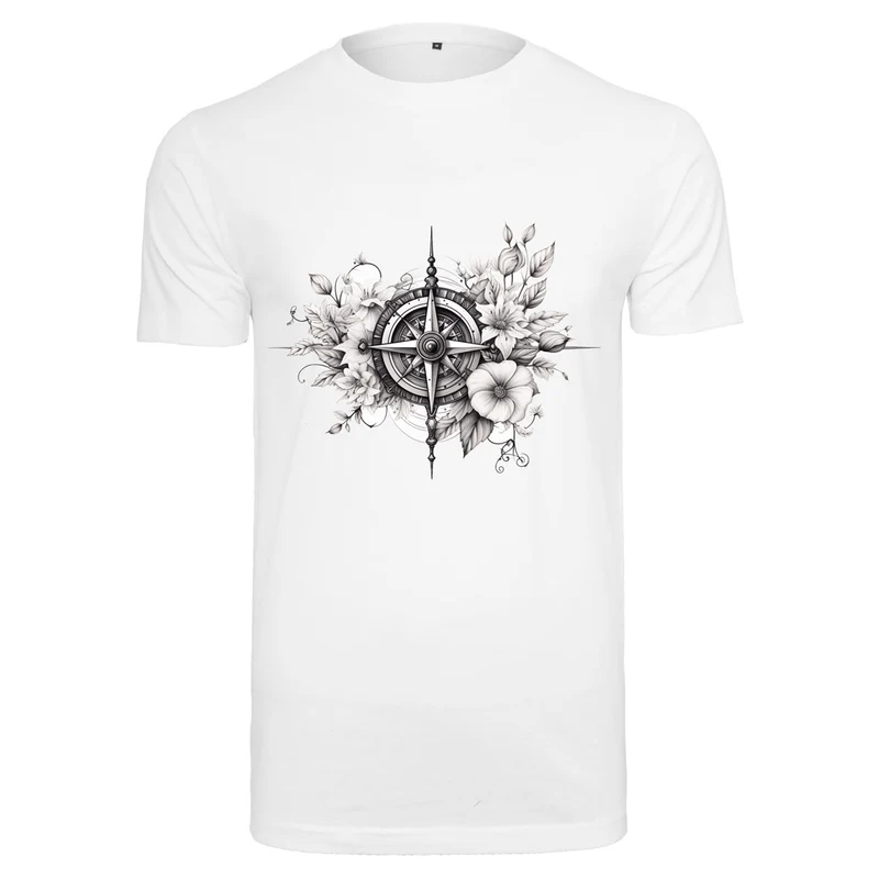 T-Shirt Shirt - Kompass Druck - verschiedene Farben zur Auswahl