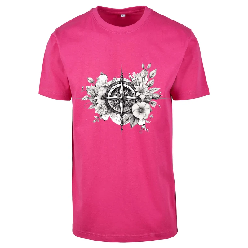 T-Shirt Shirt - Kompass Druck - verschiedene Farben zur Auswahl