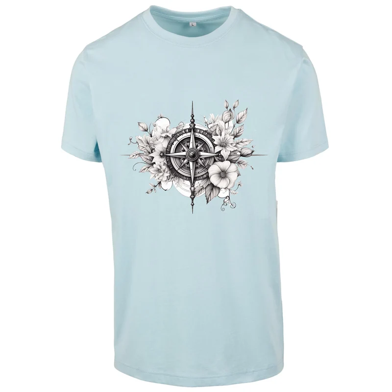 T-Shirt Shirt - Kompass Druck - verschiedene Farben zur Auswahl