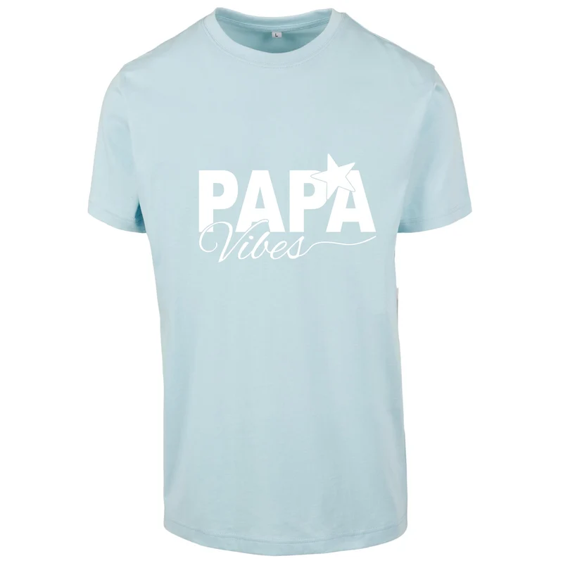 T-Shirt Shirt -Papa Vibes - Druck Weiß Matt - verschiedene Farben zur Auswahl