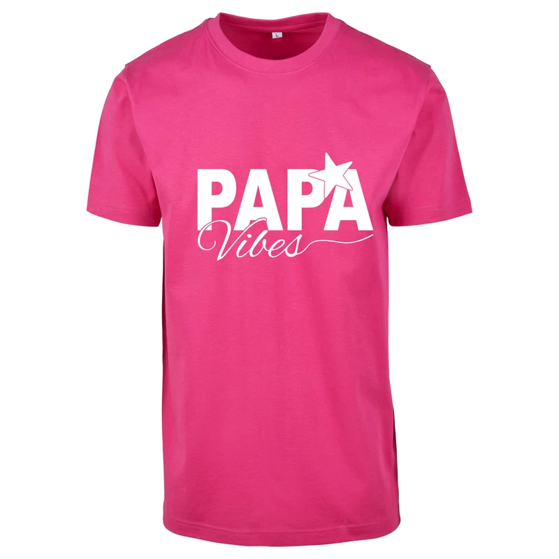 T-Shirt Shirt -Papa Vibes - Druck Weiß Matt - verschiedene Farben zur Auswahl