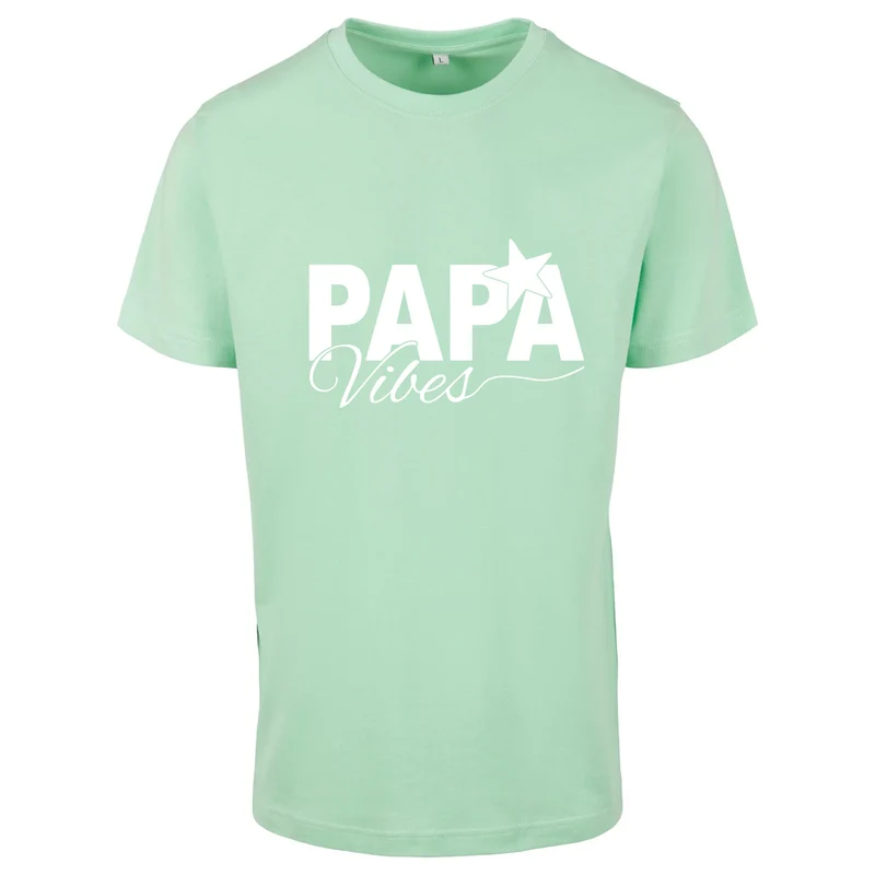 T-Shirt Shirt -Papa Vibes - Druck Weiß Matt - verschiedene Farben zur Auswahl