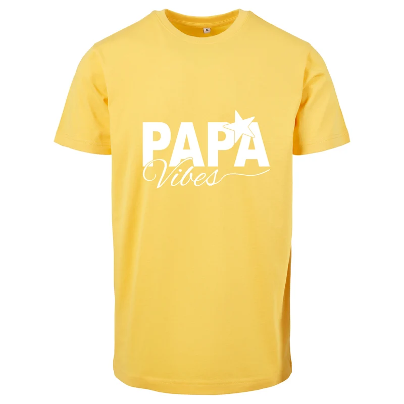 T-Shirt Shirt -Papa Vibes - Druck Weiß Matt - verschiedene Farben zur Auswahl