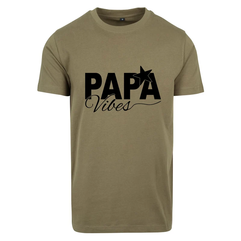 T-Shirt Shirt -Papa Vibes - Druck Schwarz Matt - verschiedene Farben zur Auswahl