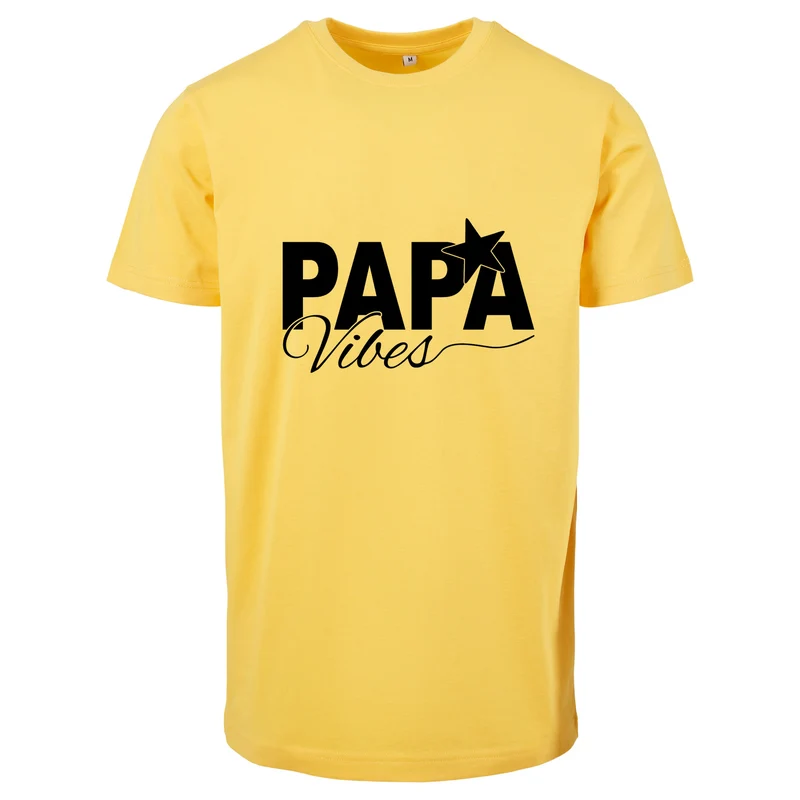 T-Shirt Shirt -Papa Vibes - Druck Schwarz Matt - verschiedene Farben zur Auswahl