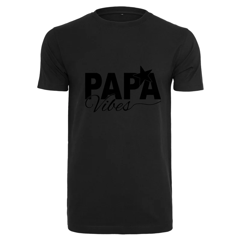 T-Shirt Shirt -Papa Vibes - Druck Schwarz Matt - verschiedene Farben zur Auswahl