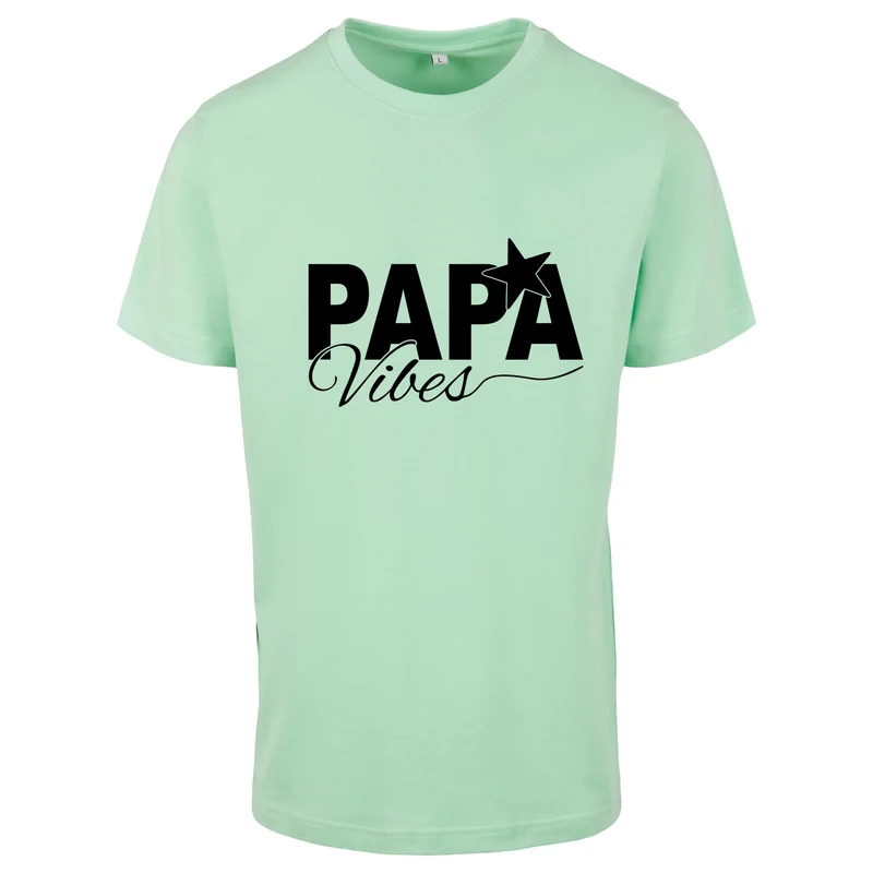 T-Shirt Shirt -Papa Vibes - Druck Schwarz Matt - verschiedene Farben zur Auswahl